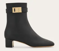 Damen Stiefelette mit Hug Schnalle Schwarz Größe