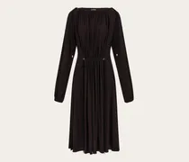 Damen Kleid mit Raffungen Braun