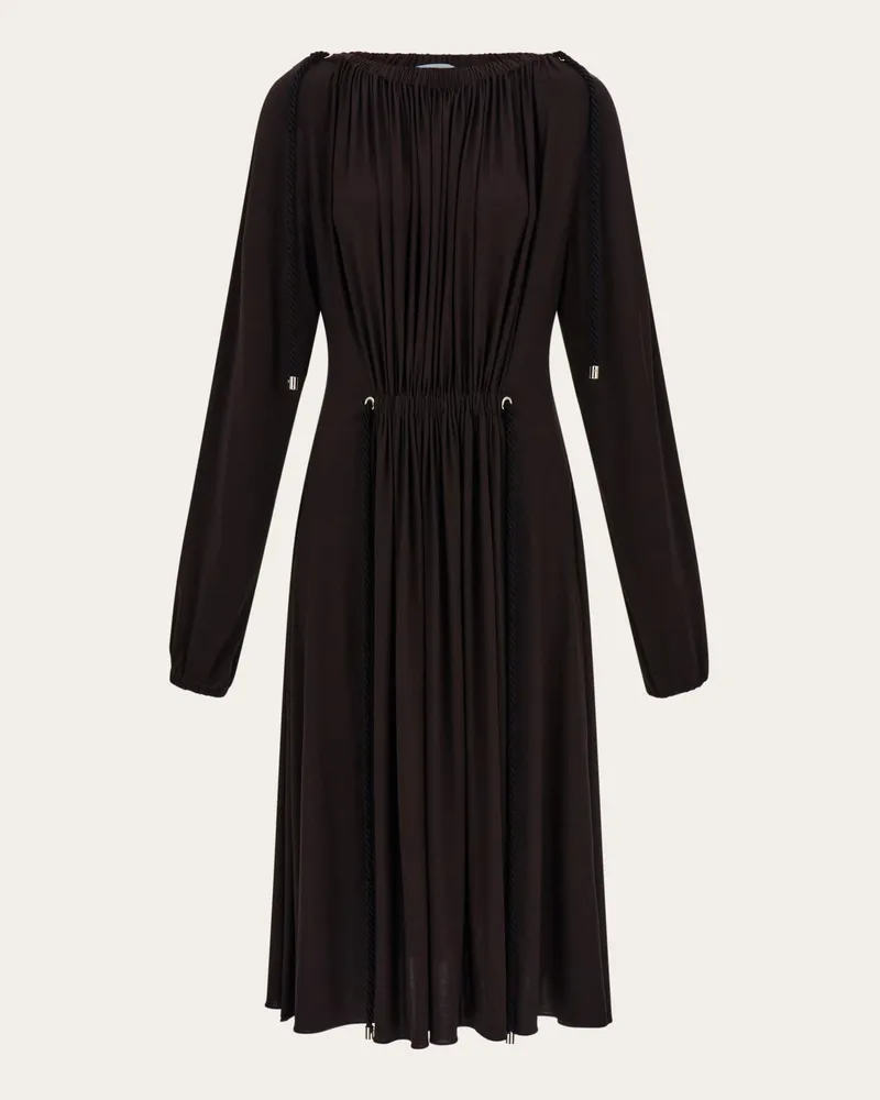 Ferragamo Damen Kleid mit Raffungen Braun Braun