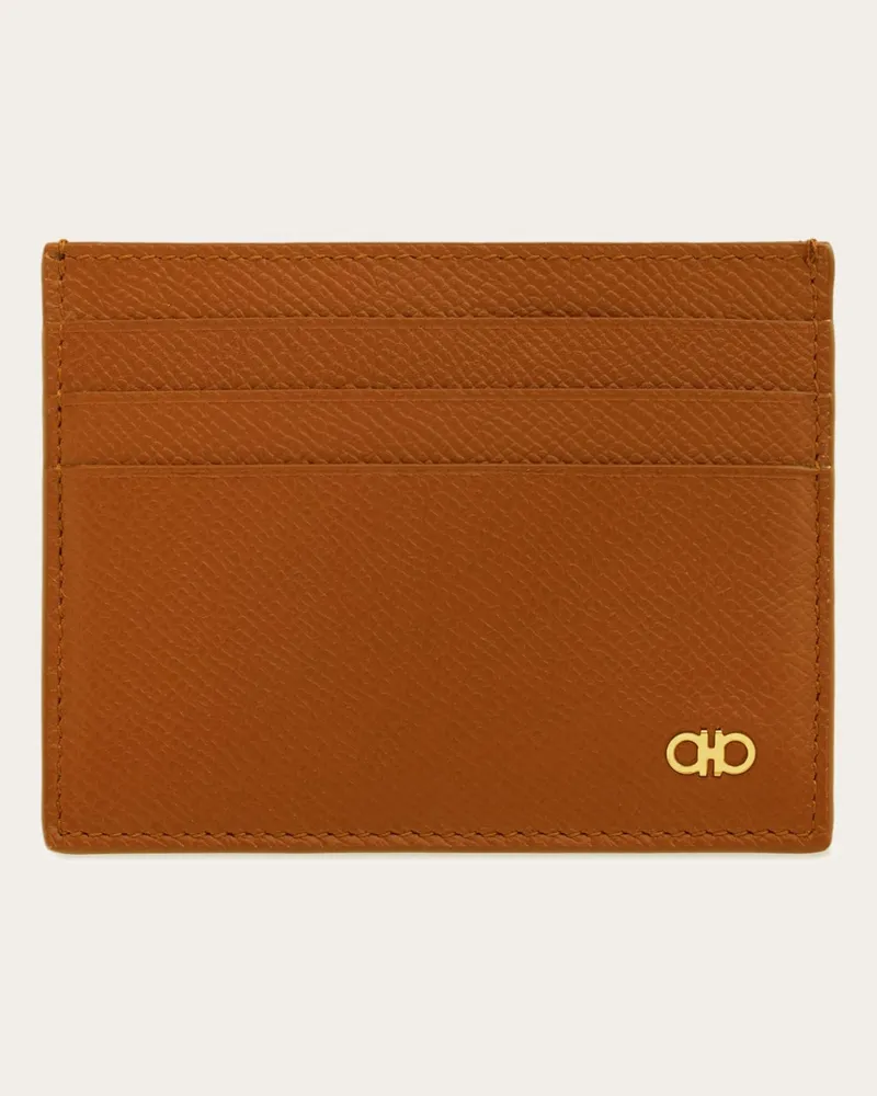 Ferragamo Herren Gancini Kreditkartenetui Braun Braun