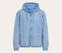 Herren Blouson aus Baumwolle und Seide Blau