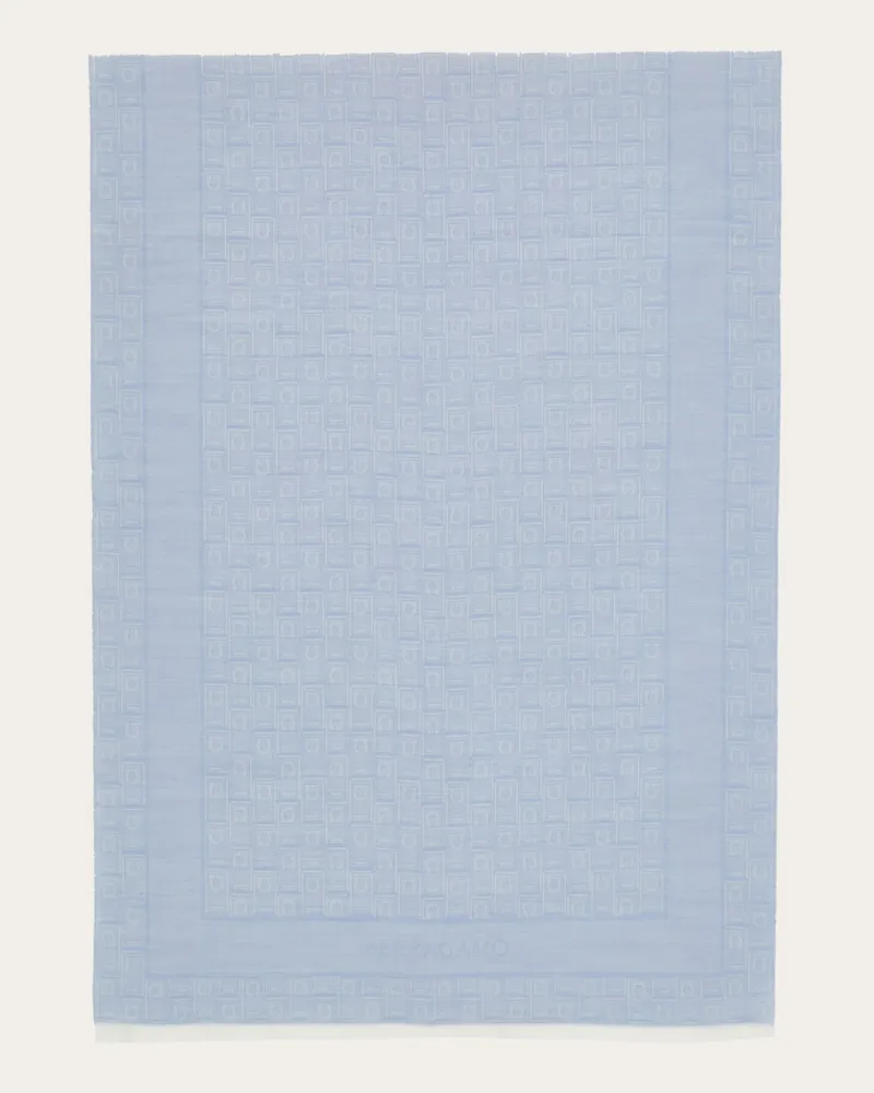 Ferragamo Herren Jacquard-Stola mit Gancini-Monogramm Blau Blau