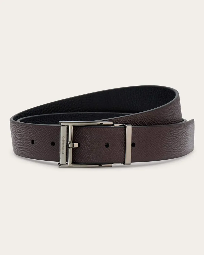 Ferragamo Herren Verstellbarer Wendegürtel Rot Rot