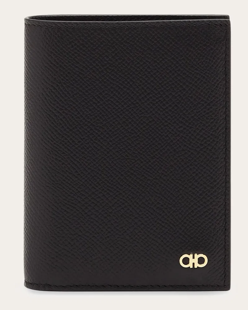 Ferragamo Herren Gancini Portemonnaie Schwarz Schwarz