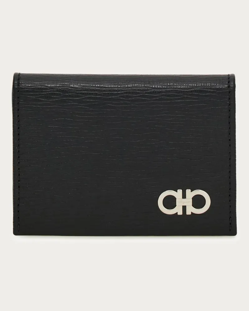 Ferragamo Herren Gancini-Kreditkartenetui Schwarz Schwarz
