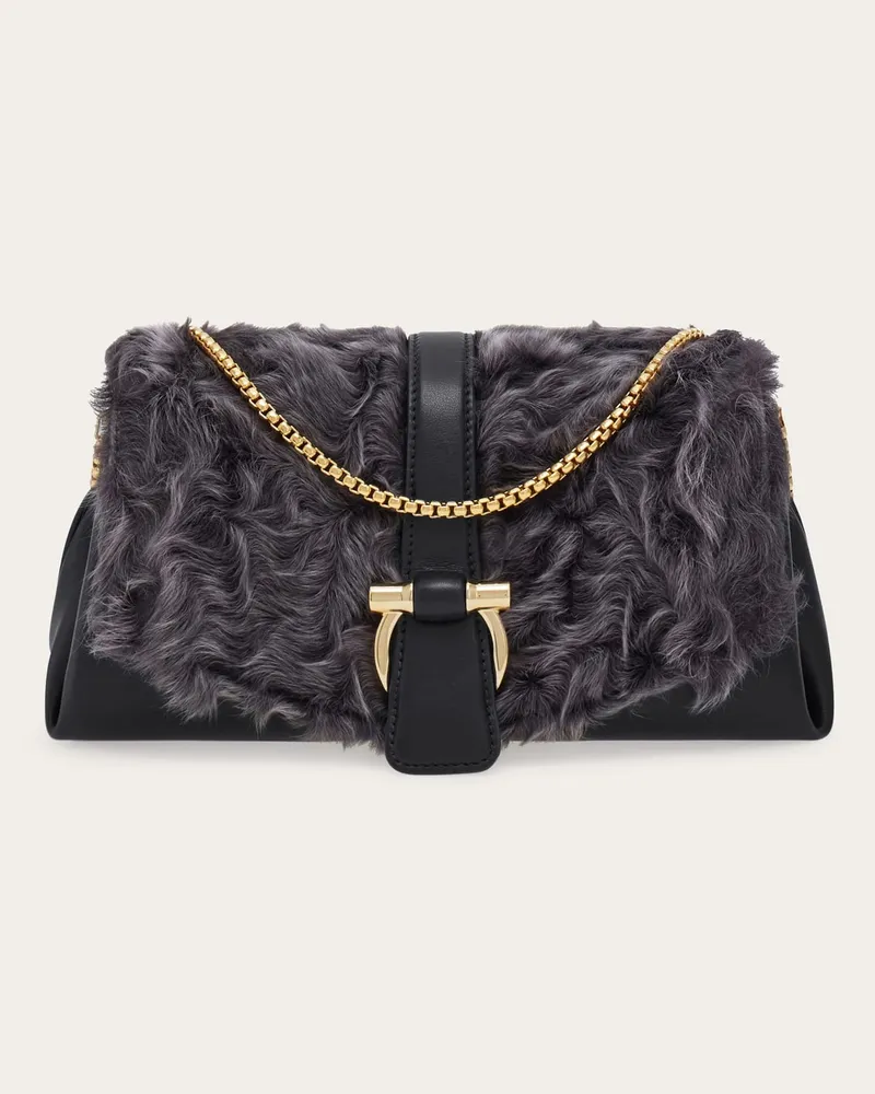 Ferragamo Damen Handtasche mit Klappe (XS) Grau Grau