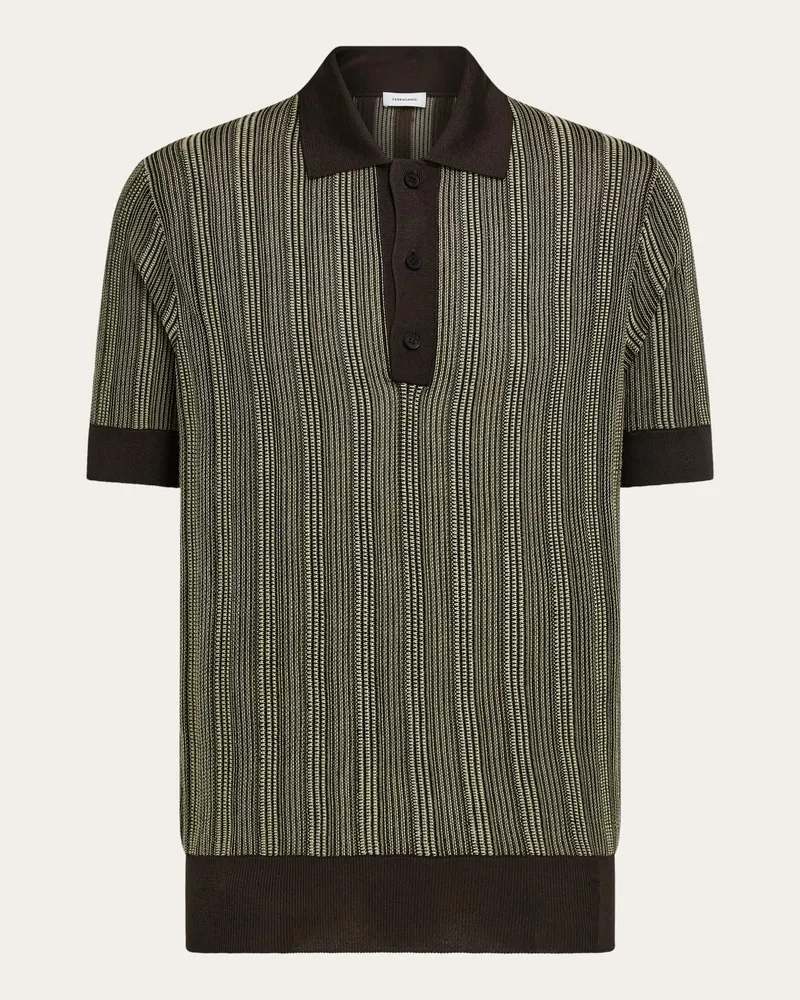 Ferragamo Herren Kurzärmliges Polohemd Braun Braun