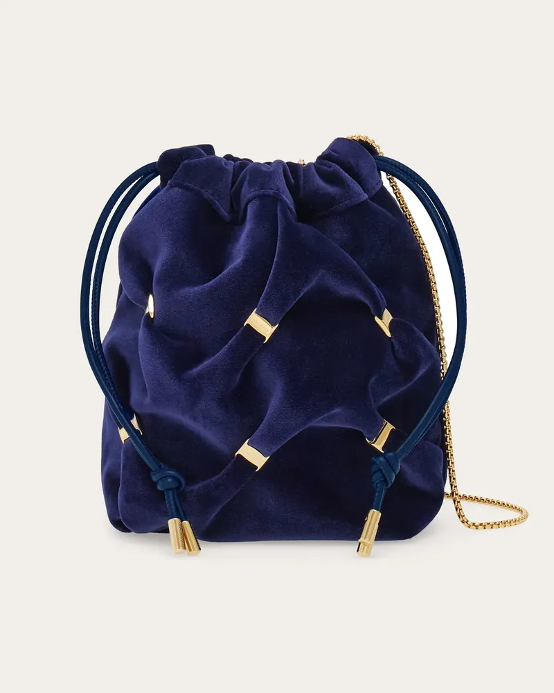 Ferragamo Damen Mini Beuteltasche mit Vara-Schleife Blau Blau