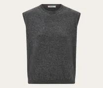 Damen Ärmelloser Kaschmirpulli Grau