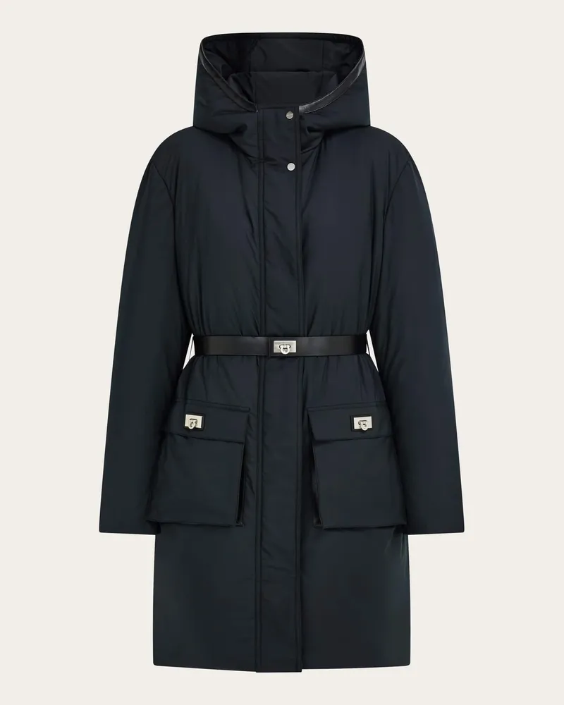 Ferragamo Damen Gepolsterter Parka Schwarz Schwarz