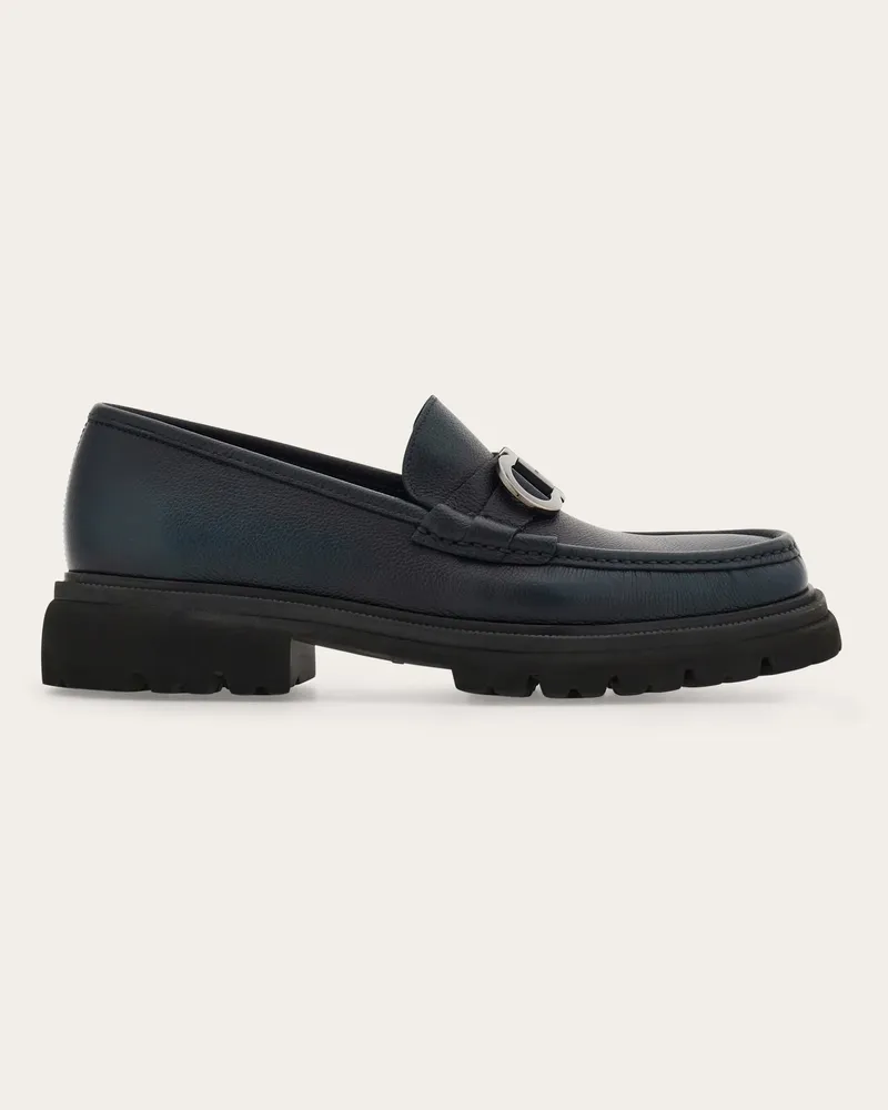 Ferragamo Herren Loafer mit Gancini-Ornament Blau Größe Blau