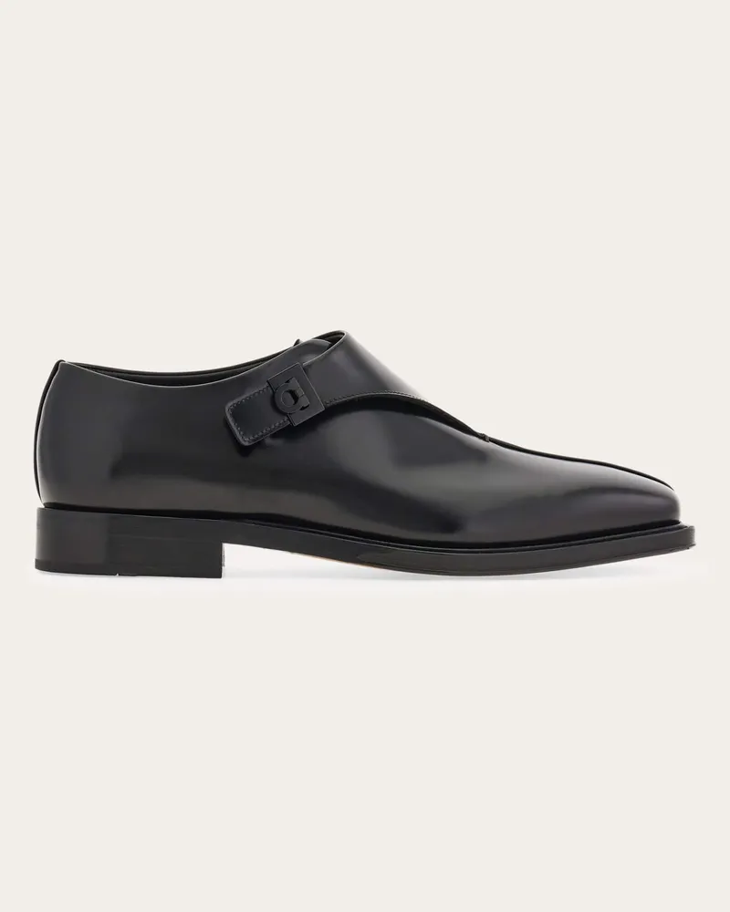 Ferragamo Herren Derby-Schuh mit Hug-Schnalle Schwarz Größe Schwarz