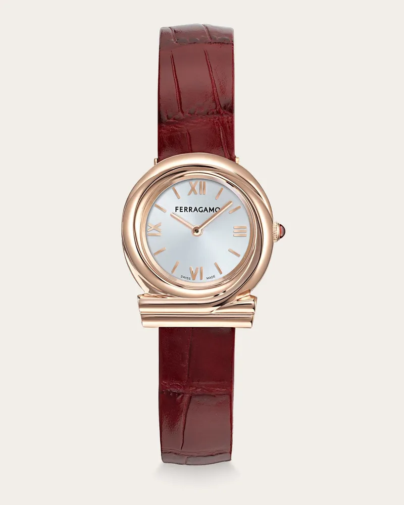 Ferragamo Damen Gancini Twisted Uhr Rot Rot