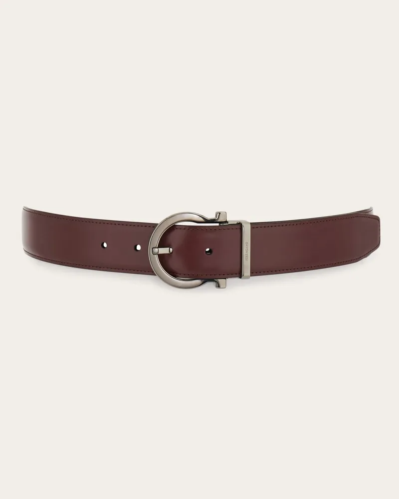Ferragamo Herren Verstellbarer Gancini Wendegürtel Rot Rot