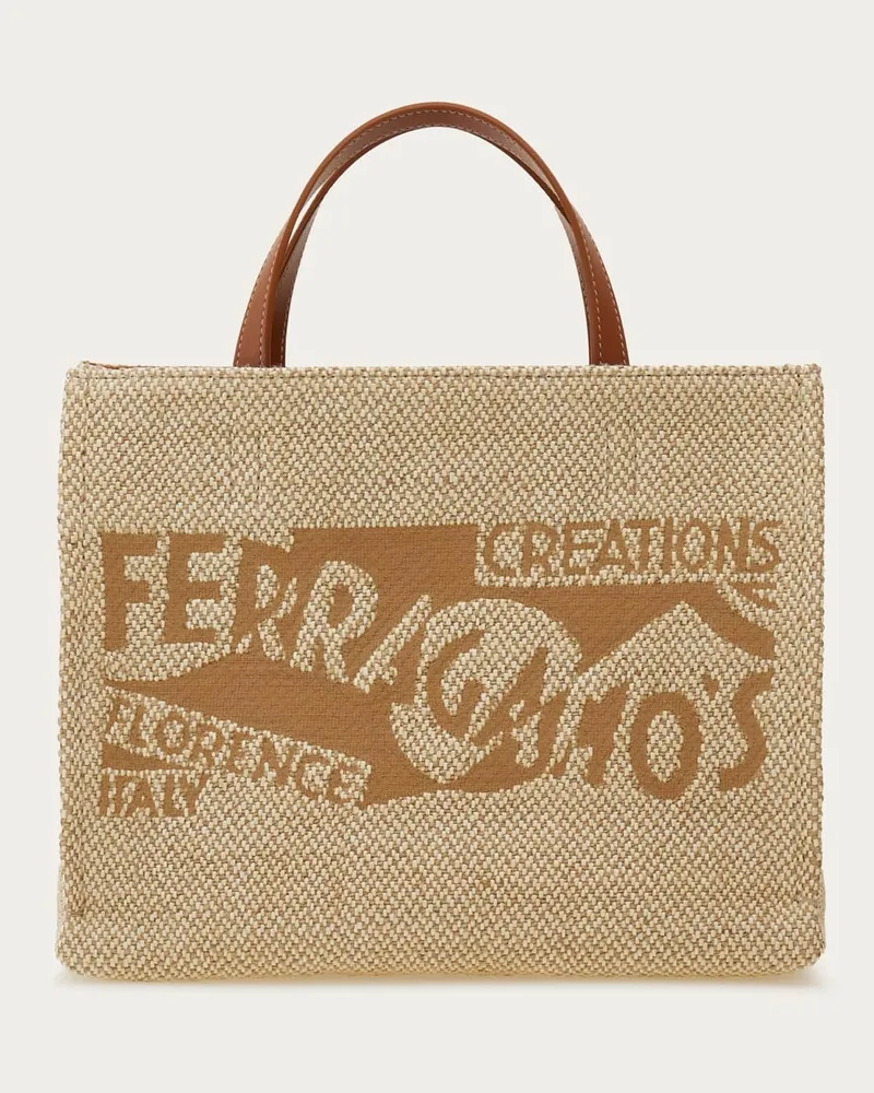 Ferragamo Damen Cabas mit Logo (M) Beige Braun