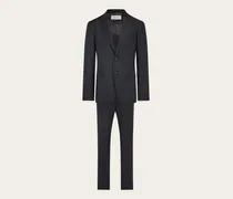 Herren Anzug aus Wollgewebe mit Nadelstreifen Grau