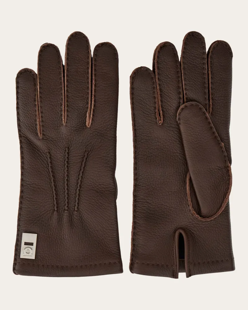 Ferragamo Herren Gefütterte Handschuhe Braun Braun
