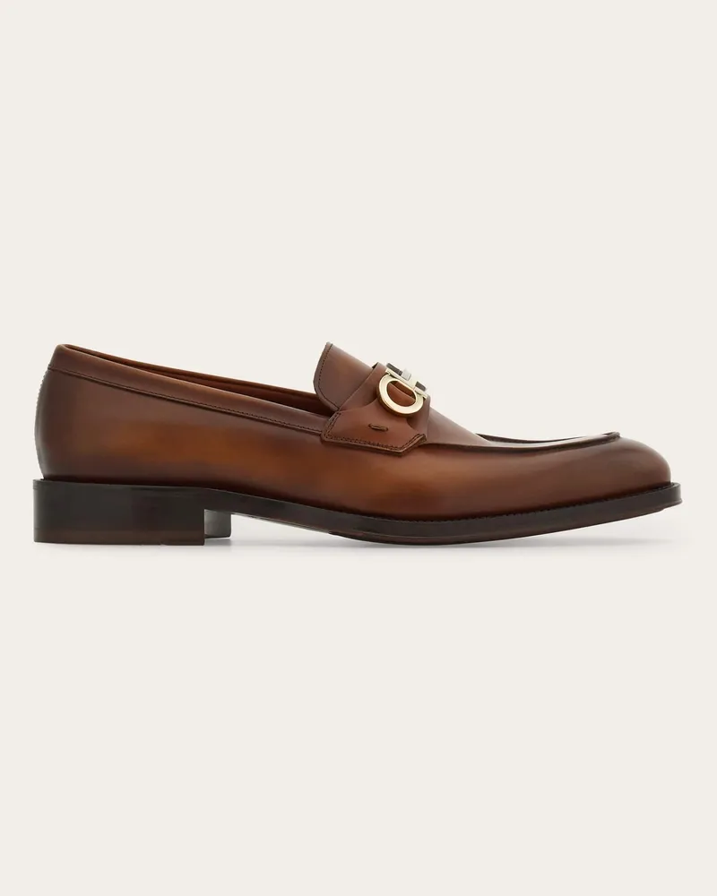 Ferragamo Herren Loafer mit Gancini-Trense Beige Größe Braun