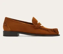Damen Loafer mit Gancini-Ornament Braun Größe 5