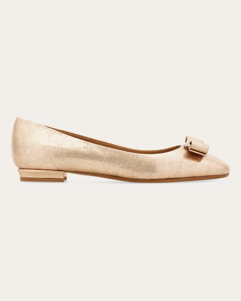 Ferragamo Damen Ballerina mit Vara-Schleife Beige Größe Beige