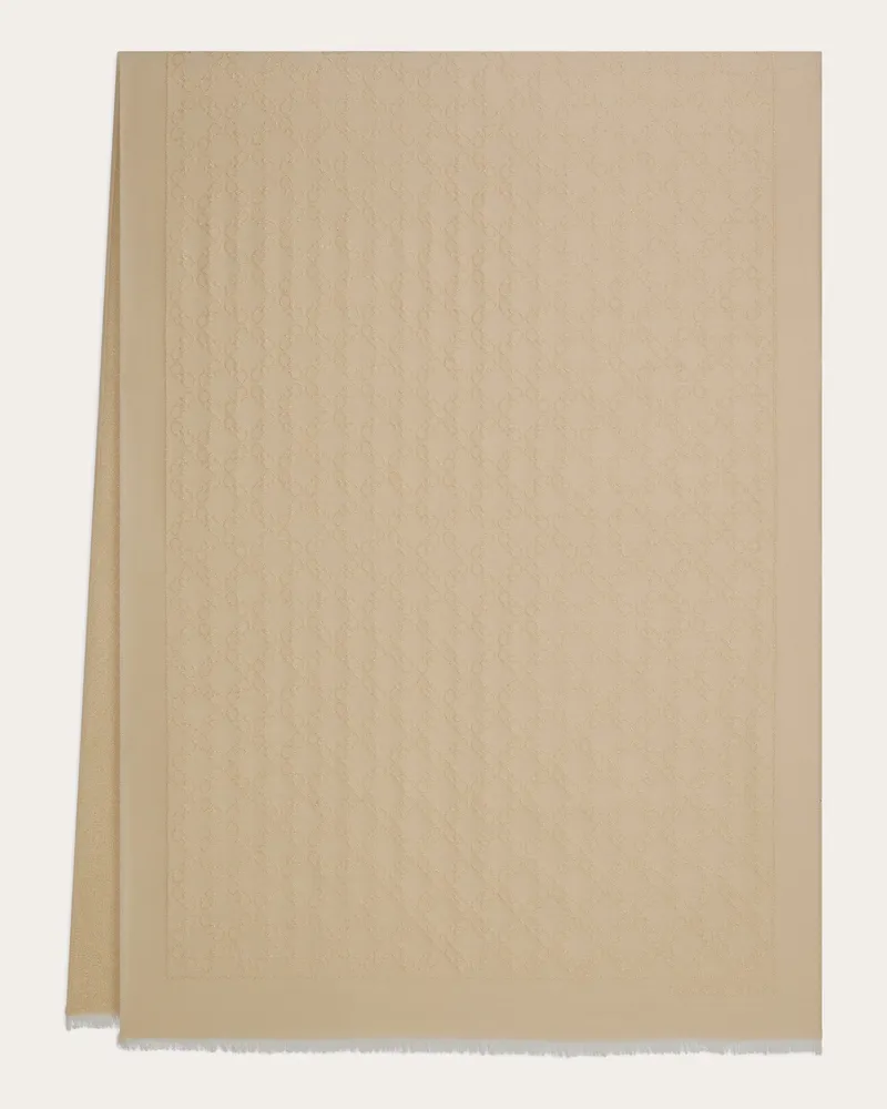 Ferragamo Damen Gancini-Stola in Jacquard-Verarbeitung mit Lurex Beige Beige