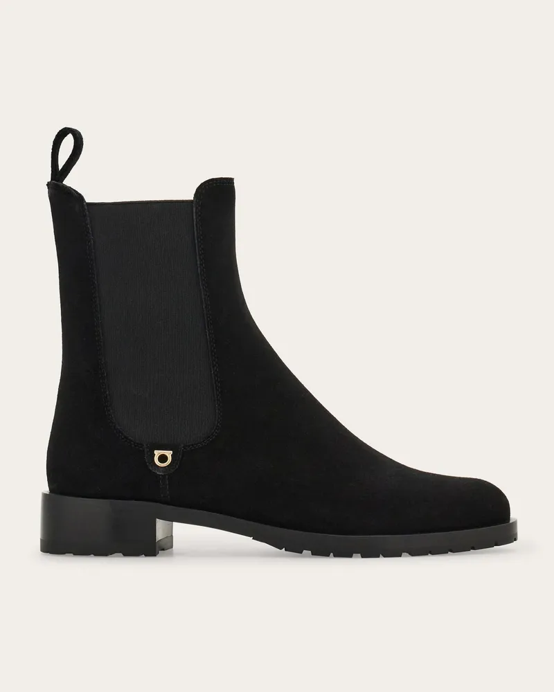 Ferragamo Damen Chelsea-Boot Schwarz Größe 5 Schwarz