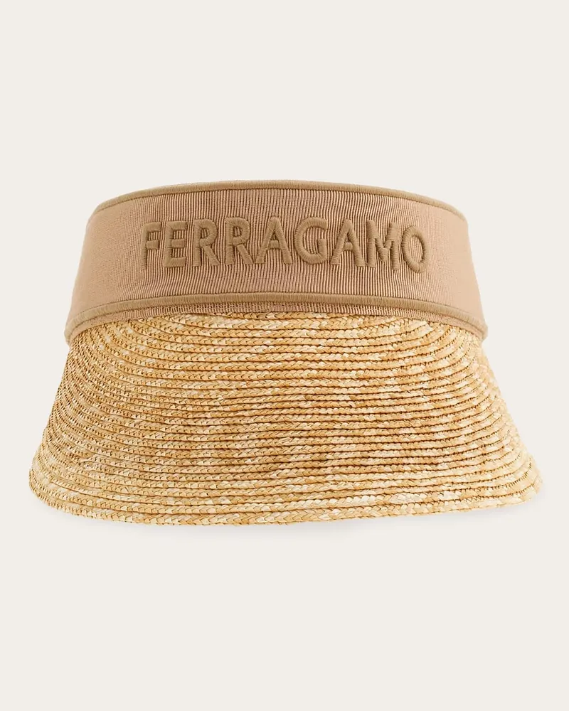 Ferragamo Damen Visor Cap mit Signatur Beige Beige