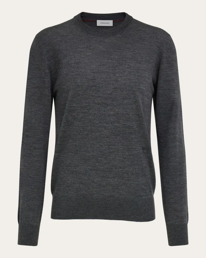 Ferragamo Herren Rundhalspullover Grau Grau