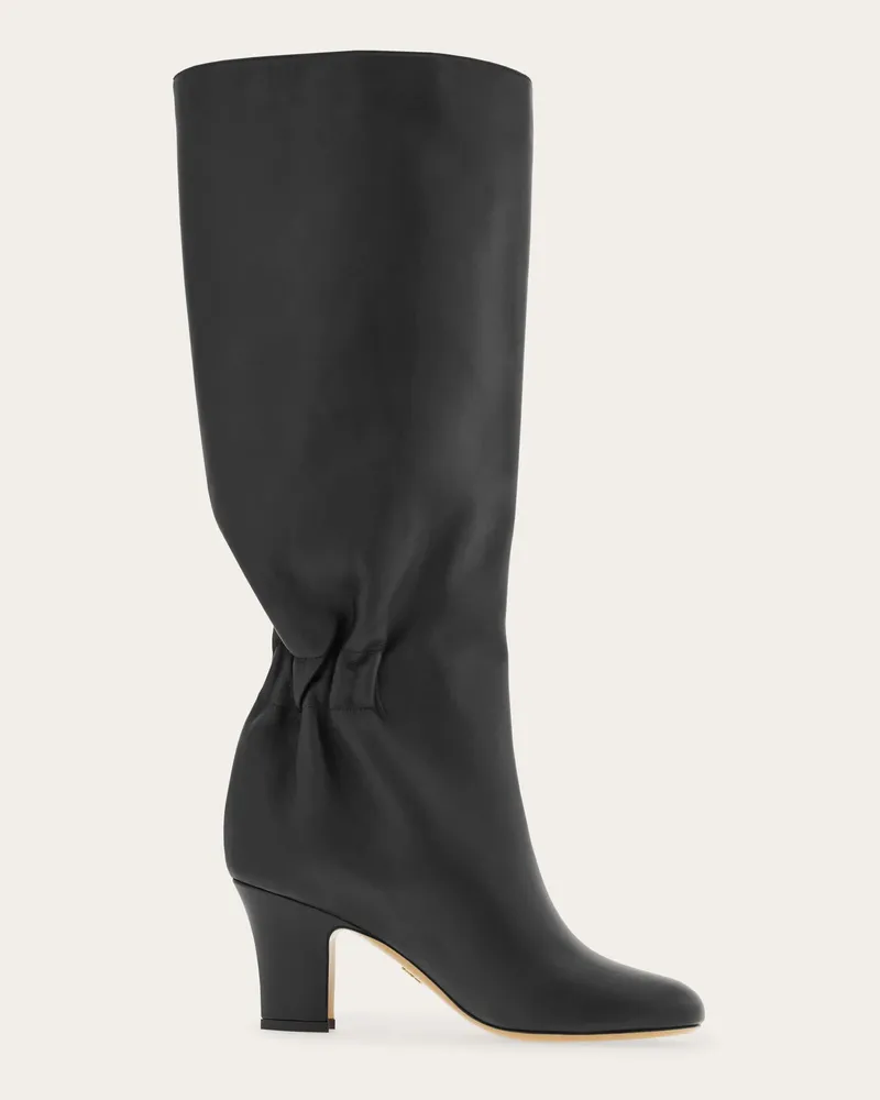 Ferragamo Damen Stiefel mit Raffung Schwarz Größe Schwarz