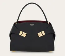 Damen Zweifarbige Hug Soft Handtasche (XS) Schwarz