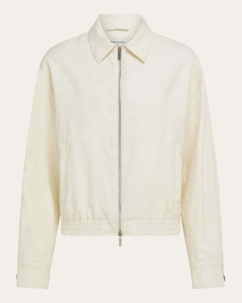 Ferragamo Herren Leichter Blouson Weiß Weiß