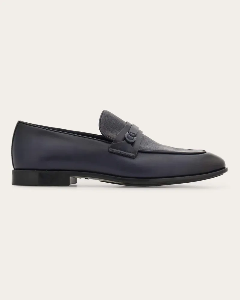 Ferragamo Herren Loafer mit Gancini-Ornament Blau Größe Blau