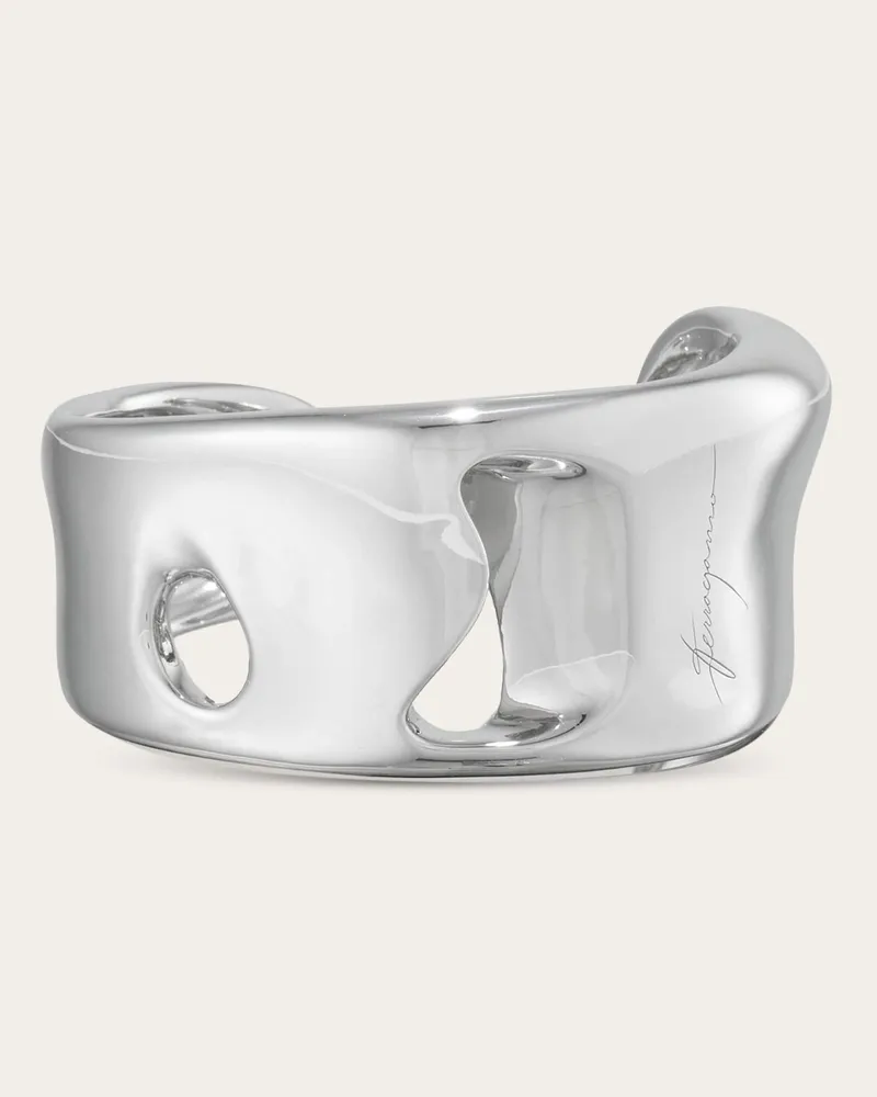 Ferragamo Damen Armreifen Vara-Schnalle-– Größe S Silber Silber
