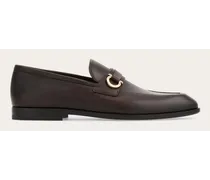 Herren Loafer in Mokassin-Machart mit Gancini-Ornament Braun Größe