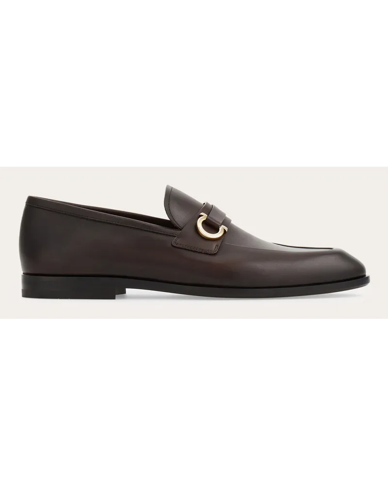 Ferragamo Herren Loafer in Mokassin-Machart mit Gancini-Ornament Braun Größe Braun