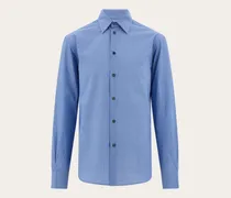 Herren Oberhemd Ferragamo-Monogram Blau