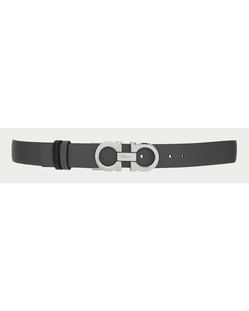Ferragamo Damen Verstellbarer Gancini-Wendegürtel Grau Grau