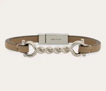 Herren Gancini Torchon Armband (17 cm) Beige
