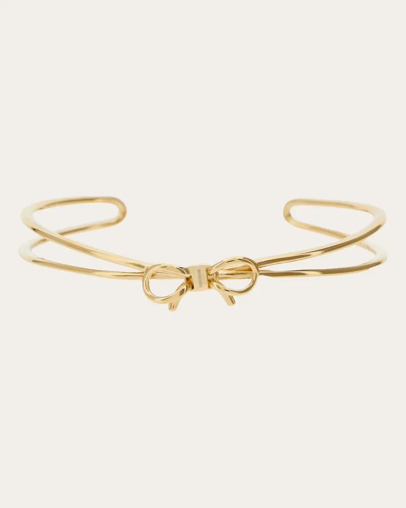 Ferragamo Damen Armband mit Schleife - Größe M/L Gold Gold