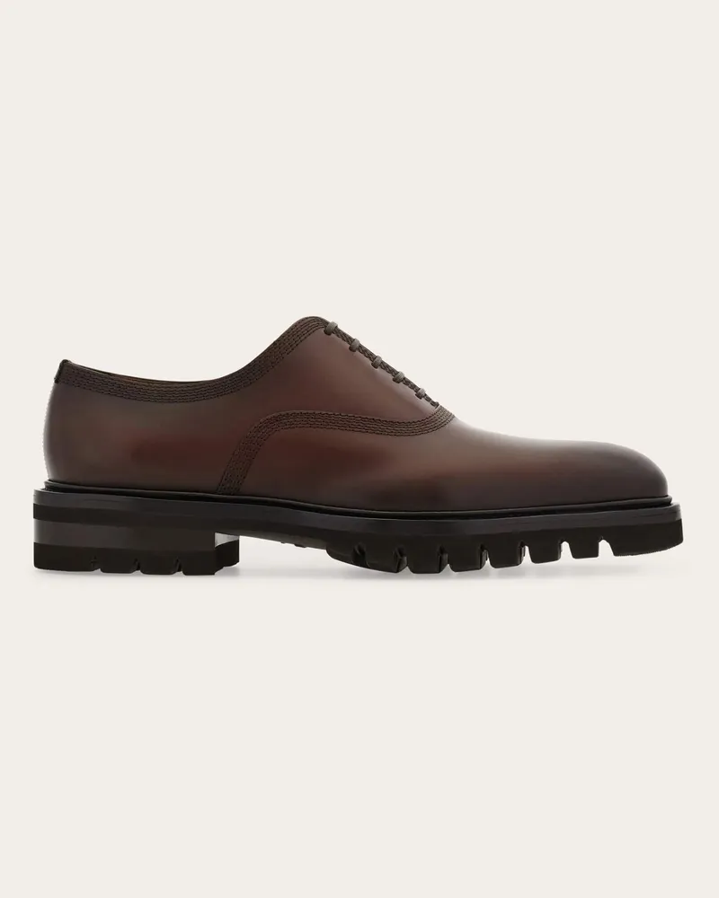 Ferragamo Herren Gesteppter Oxford-Schuh Braun Größe Braun
