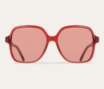 Damen Quadratische Sonnenbrillen Rot