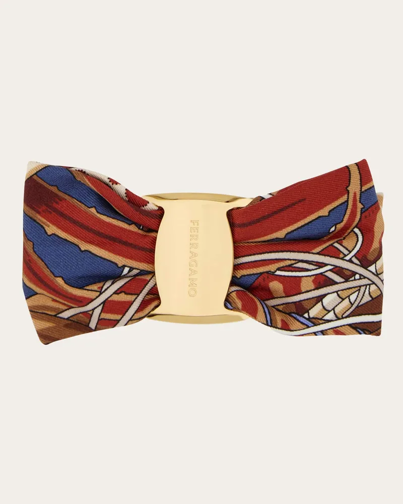 Ferragamo Damen Haarspange mit Schleife Blau Blau