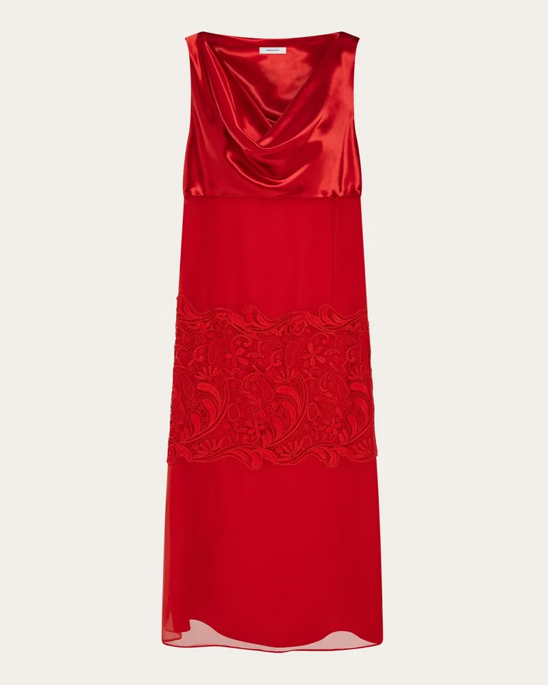 Ferragamo Damen Kleid mit Faltenwurf Rot Rot