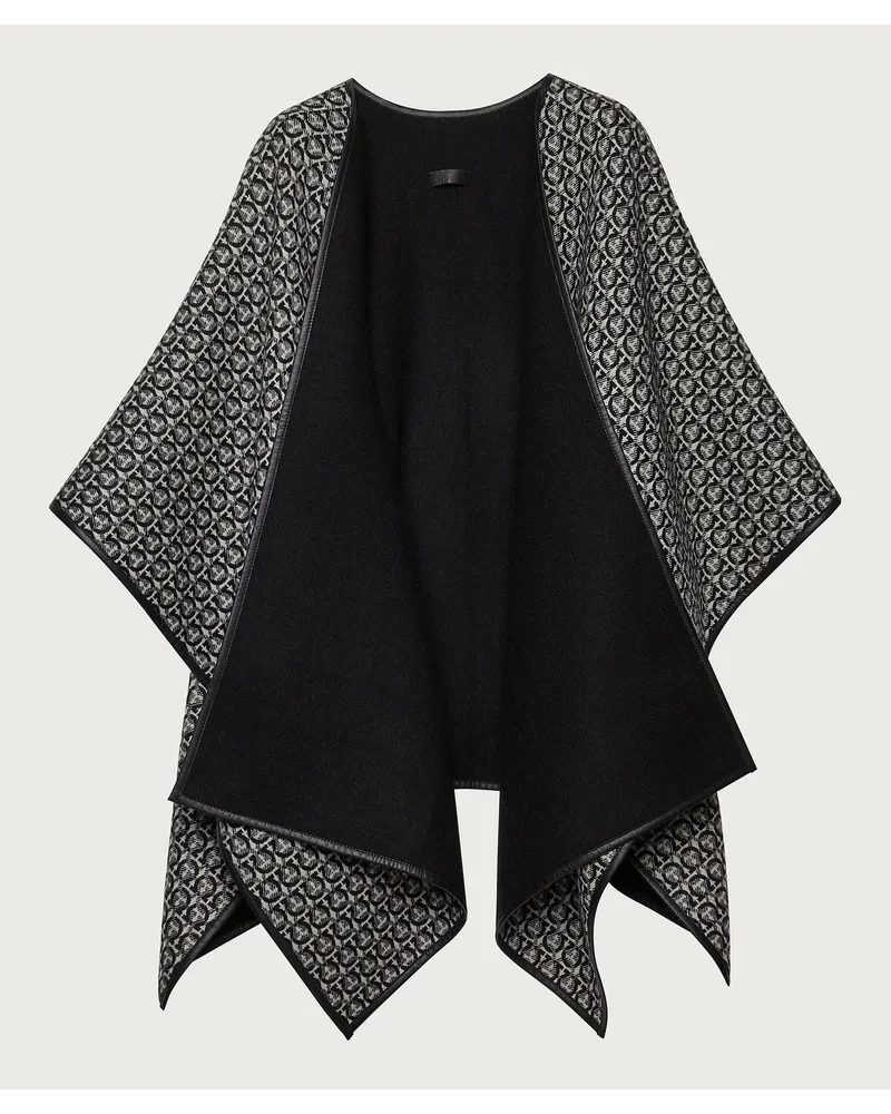 Ferragamo Cape mit Gancini Detail Schwarz