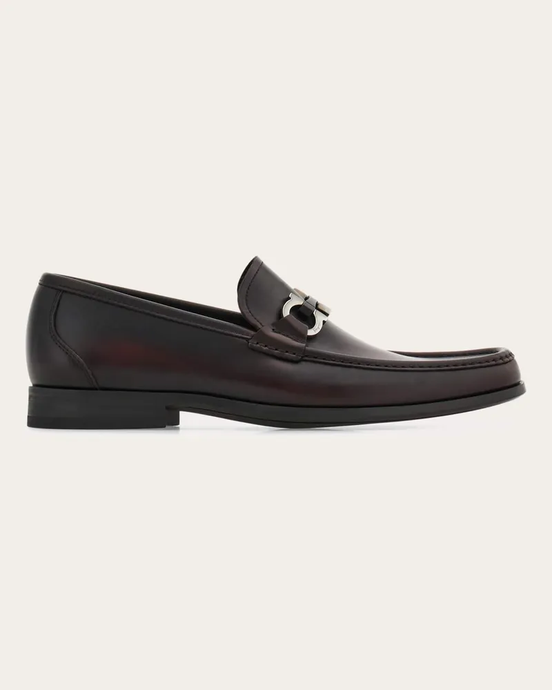 Ferragamo Loafer in Mokassin Machart mit Gancini Ornament Braun