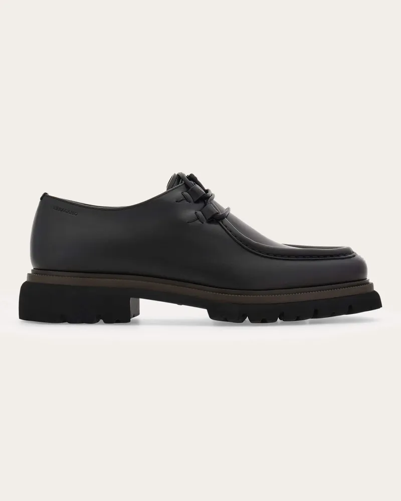 Ferragamo Herren Derby-Schuh Schwarz Größe Schwarz