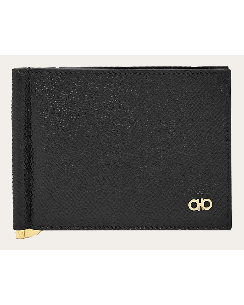 Ferragamo Herren Gancini Brieftasche mit Clip Schwarz Schwarz