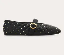 Damen Gancini Ballerina mit Nieten Schwarz Größe 5