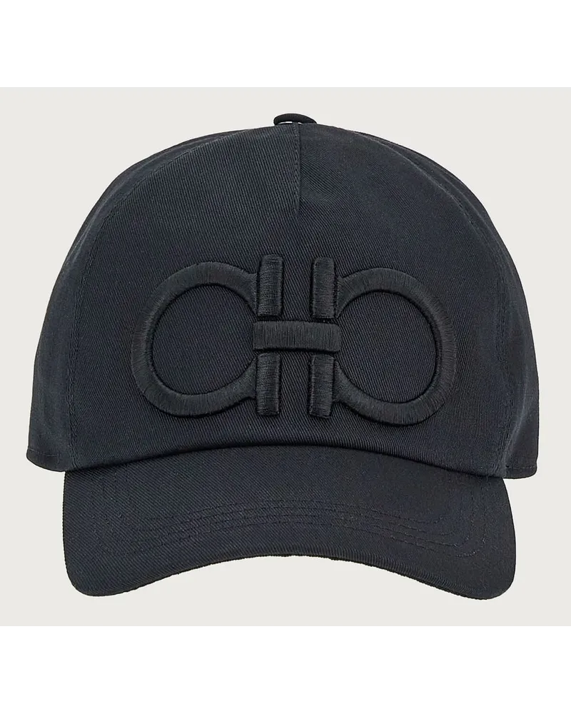 Ferragamo Herren Gancini Baseballcap Schwarz Schwarz