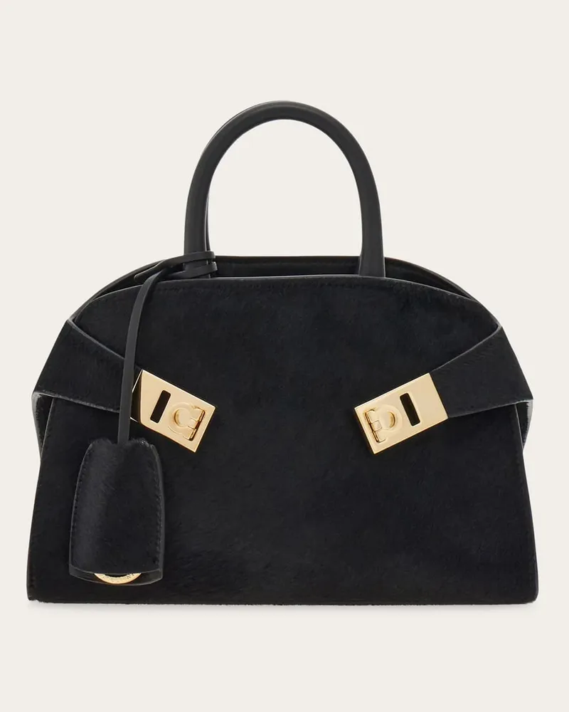 Ferragamo Damen Hug Handtasche (XS) Schwarz Schwarz
